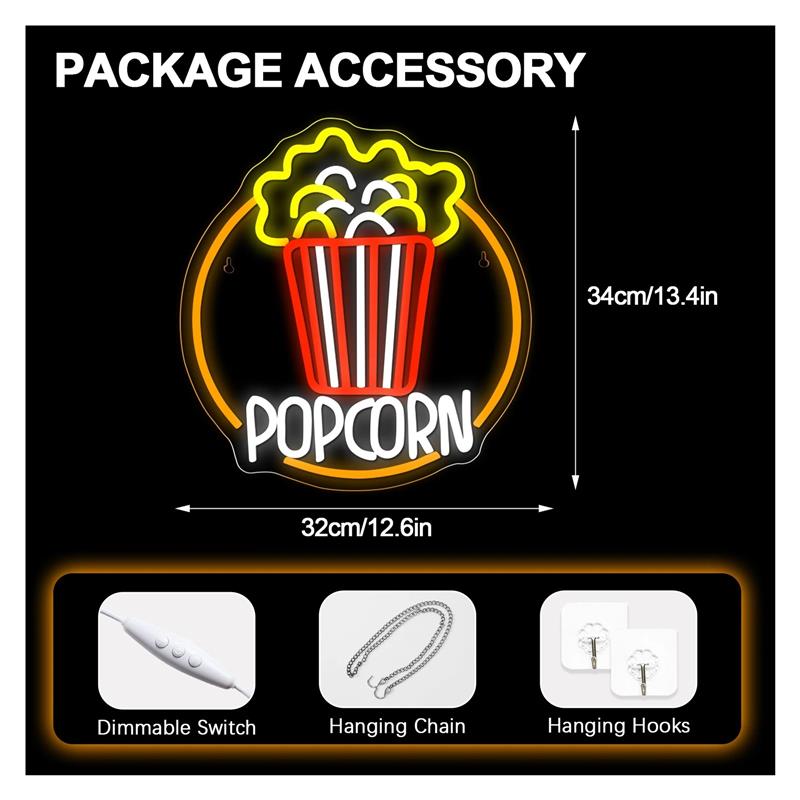 Неоновая вывеска в виде попкор – обзор и цена Home Cinema Today