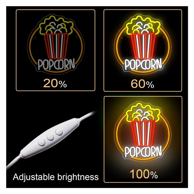 Неоновая вывеска в виде попкор – обзор и цена Home Cinema Today