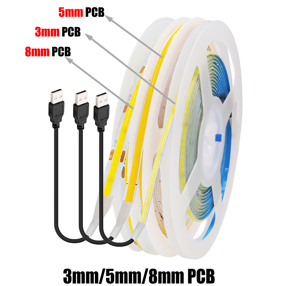 5 В USB 3 мм 5 мм PCB COB свет – обзор и цена Ambient Light Strip Tv